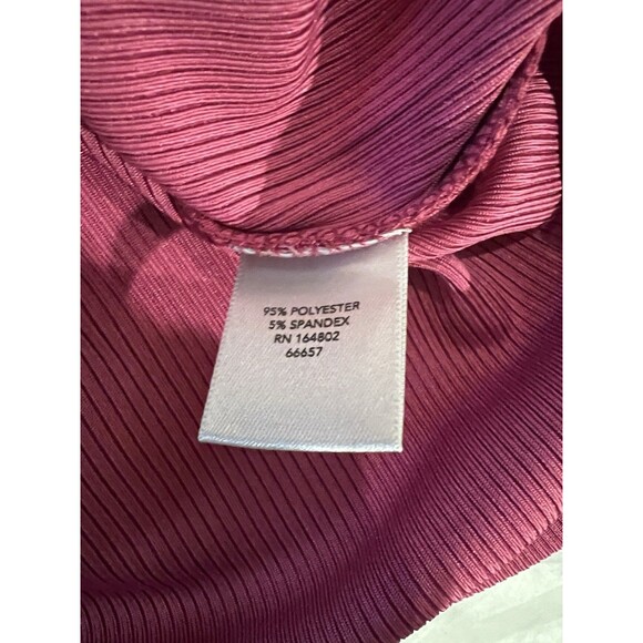 NWT Kate & Mallory Scoop Neck Ribbed Shimmer Trim Tank Top XL Pink Stretch Layer - Picture 5 of 9